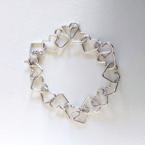 Sterling Silver Heart Link Bracelet
